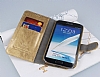 PinShang Samsung N7100 Galaxy Note 2 Tal Standl Czdan Rugan Gold Klf - Resim: 4