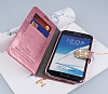 PinShang Samsung N7100 Galaxy Note 2 Tal Standl Czdan Rugan Pembe Klf - Resim: 4