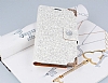 PinShang Samsung N9000 Galaxy Note 3 Simli Tal Kapakl Beyaz Czdan Klf - Resim: 3