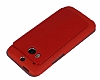 Pipilu HTC One M8 Standl nce Yan Kapakl Krmz Klf - Resim: 4