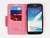 Rada Samsung N7100 Galaxy Note 2 izgili Standl Czdanl Pembe Deri Klf - Resim: 2