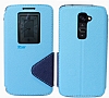 Eiroo Clasps LG G2 Pencereli Standl Mavi Klf - Resim: 3