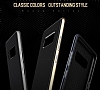 Rock Royce Samsung Galaxy Note 8 Dark Silver Metalik Kenarl Siyah Silikon Klf - Resim: 3