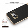 Rock Royce Samsung Galaxy S8 Gold Metalik Kenarl Siyah Silikon Klf - Resim: 11