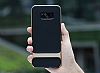 Rock Royce Samsung Galaxy S8 Plus Dark Silver Metalik Kenarl Siyah Silikon Klf - Resim: 2