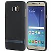 Rock Royce Samsung Galaxy Note 5 Lacivert Metalik Kenarl Siyah Silikon Klf - Resim: 8