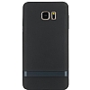 Rock Royce Samsung Galaxy Note 5 Lacivert Metalik Kenarl Siyah Silikon Klf - Resim: 6