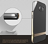 Rock Royce Samsung i9800 Galaxy S6 Dark Silver Metalik Kenarl Siyah Silikon Klf - Resim: 9