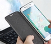 Rock Touch Samsung Galaxy S6 Edge Plus nce Yan Kapakl Siyah Deri Klf - Resim: 6