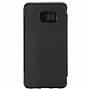 Rock Touch Samsung Galaxy S6 Edge Plus nce Yan Kapakl Siyah Deri Klf - Resim: 4