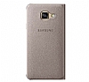 Samsung Galaxy A3 2016 Czdanl Yan Kapakl Gold Deri Klf - Resim: 1