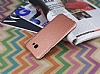 Samsung Galaxy A3 2017 Silikon Kenarl Deri Desenli Rose Gold Rubber Klf - Resim: 2