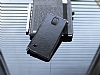 Samsung N9100 Galaxy Note 4 Metalik Kenarl Siyah Deri Klf - Resim: 1