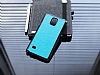 Samsung N9100 Galaxy Note 4 Metalik Kenarl Mavi Deri Klf - Resim: 1