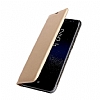 Samsung Galaxy C9 Pro Czdanl Yan Kapakl Gold Deri Klf - Resim: 1