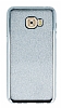 Samsung Galaxy C9 Pro Tal Kenarl Simli Gold Silikon Klf - Resim: 1