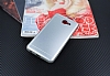 Samsung Galaxy J7 Max Silikon Kenarl Metal Silver Klf - Resim: 2