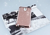 Samsung Galaxy Note 3 Tal Kenarl Simli Rose Gold Silikon Klf - Resim: 1