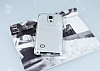 Samsung Galaxy Note 4 Tal Kenarl Simli Silver Silikon Klf - Resim: 1