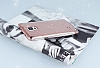 Samsung Galaxy Note 4 Tal Kenarl Simli Rose Gold Silikon Klf - Resim: 2