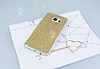 Samsung Galaxy Note 5 Simli Gold Silikon Klf - Resim: 1