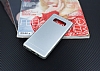 Samsung Galaxy Note 8 Silikon Kenarl Metal Silver Klf - Resim: 2