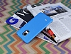 Samsung Galaxy Note Edge Nokta Desenli Mat Mavi Silikon Klf - Resim: 2