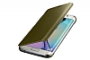 Samsung Galaxy S6 edge Orjinal Clear View Uyku Modlu Gold Klf - Resim: 1