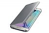Samsung Galaxy S6 edge Orjinal Clear View Uyku Modlu Silver Klf - Resim: 1