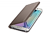 Samsung Galaxy S6 Edge Orjinal Flip Wallet Gold Deri Klf - Resim: 3