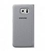 Samsung Galaxy S6 Edge Orjinal Fabric Flip Wallet Gri Klf - Resim: 2