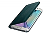 Samsung Galaxy S6 Edge Orjinal Flip Wallet Yeil Deri Klf - Resim: 3