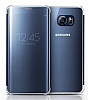 Eiroo Samsung Galaxy S6 Edge Plus Clear View Uyku Modlu Dark Blue Klf - Resim: 1