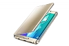 Samsung Galaxy S6 Edge Plus Orjinal Clear View Uyku Modlu Gold Klf - Resim: 1