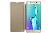 Samsung Galaxy S6 Edge Plus Orjinal Clear View Uyku Modlu Gold Klf - Resim: 3