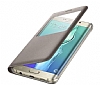 Samsung Galaxy S6 Edge Plus Orjinal Pencereli View Cover Gold Klf - Resim: 3