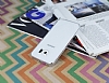 Samsung Galaxy S6 Edge Plus Beyaz Silikon Kenarl Kristal Klf - Resim: 1
