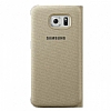 Samsung i9800 Galaxy S6 Fabric Orjinal Uyku Modlu Pencereli Gold Klf - Resim: 1