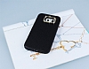 Samsung Galaxy S6 Edge Tal Metal Kenarl Siyah Deri Klf - Resim: 1