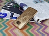 Samsung Galaxy S7 Edge Deri Desenli Parlak Gold Silikon Klf - Resim: 1