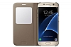 Samsung Galaxy S7 Orjinal Pencereli View Cover Gold Klf - Resim: 2