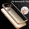 Samsung Galaxy S8 Plus Gold Kenarl effaf Silikon Klf - Resim: 3