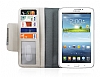 Samsung Galaxy Tab 3 7.0 Czdanl Standl Beyaz Deri Klf - Resim: 4