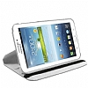 Samsung Galaxy Tab 3 Lite 7.0 360 Derece Dner Standl Beyaz Deri Klf - Resim: 2