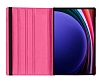Samsung Galaxy Tab S9 Ultra 360 Derece Dner Standl Koyu Pembe Deri Klf - Resim: 1
