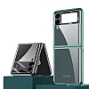 Samsung Galaxy Z Flip 4 Metalik Kenarl Siyah Cam Klf - Resim: 3