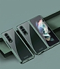 Samsung Galaxy Z Fold3 5G Metalik Kenarl Rose Gold Cam Klf - Resim: 9