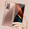 Samsung Galaxy Z Fold2 5G Metalik Kenarl Rose Gold Cam Klf - Resim: 6