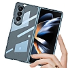 Samsung Galaxy Z Fold4 Metalik Kenarl Silver Cam Klf - Resim: 5