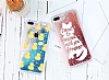 iPhone X / XS Simli Sulu Fashion Resimli Krmz Silikon Klf - Resim: 1